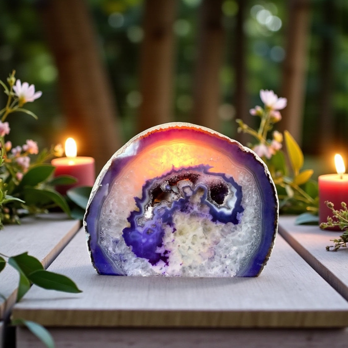 Agate Tea Light Candle Holder