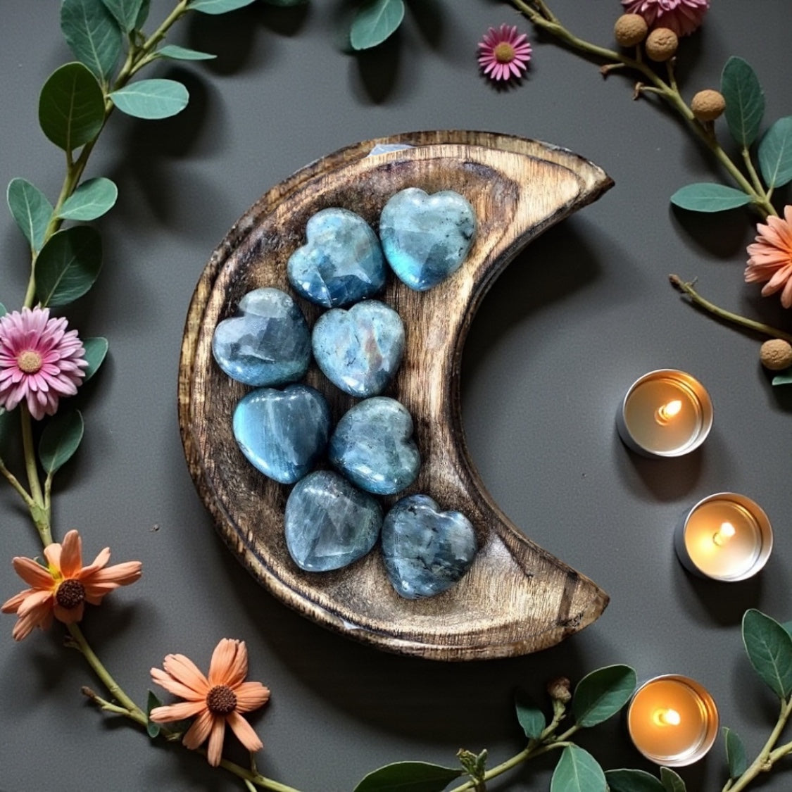 Labradorite Heart