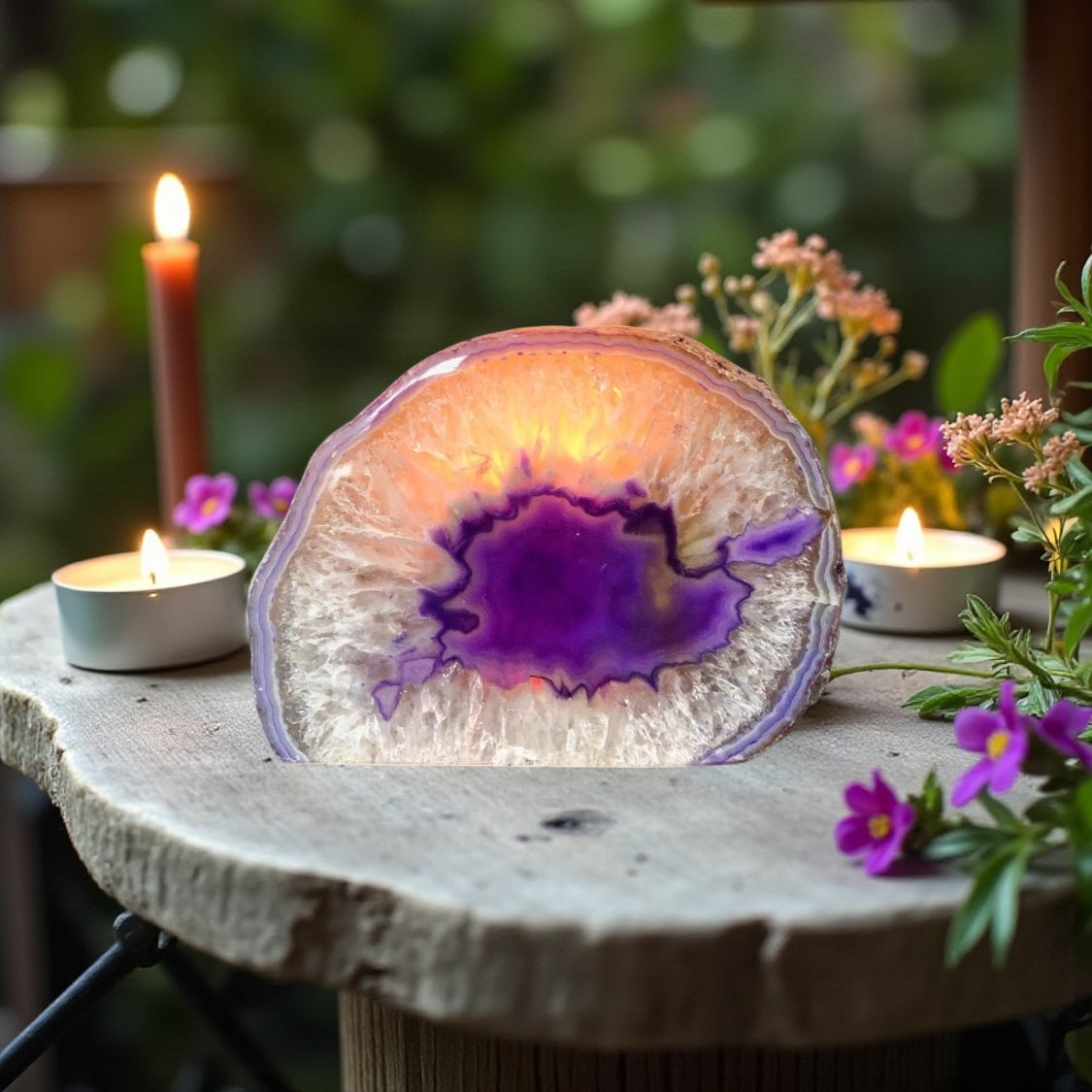 Agate Tea Light Candle Holder
