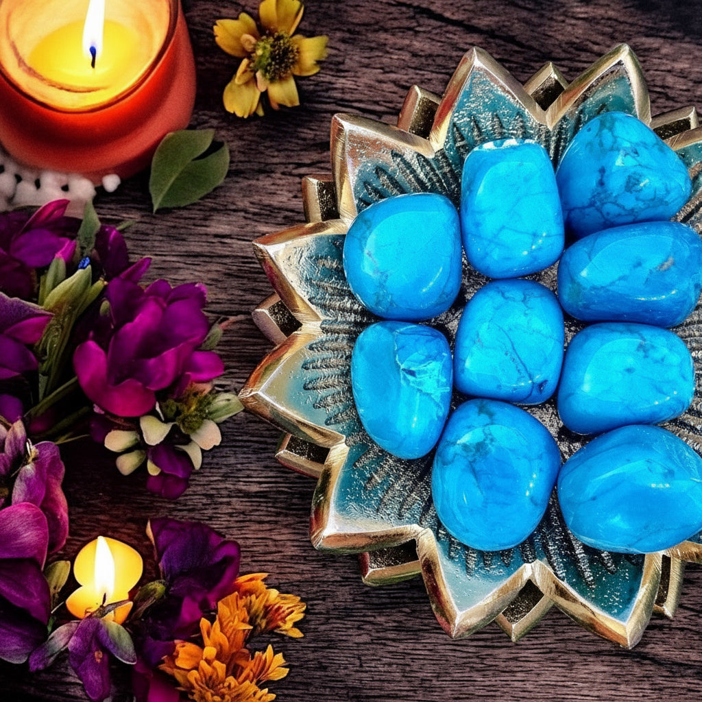 Howlite Tumbles | Turquoise