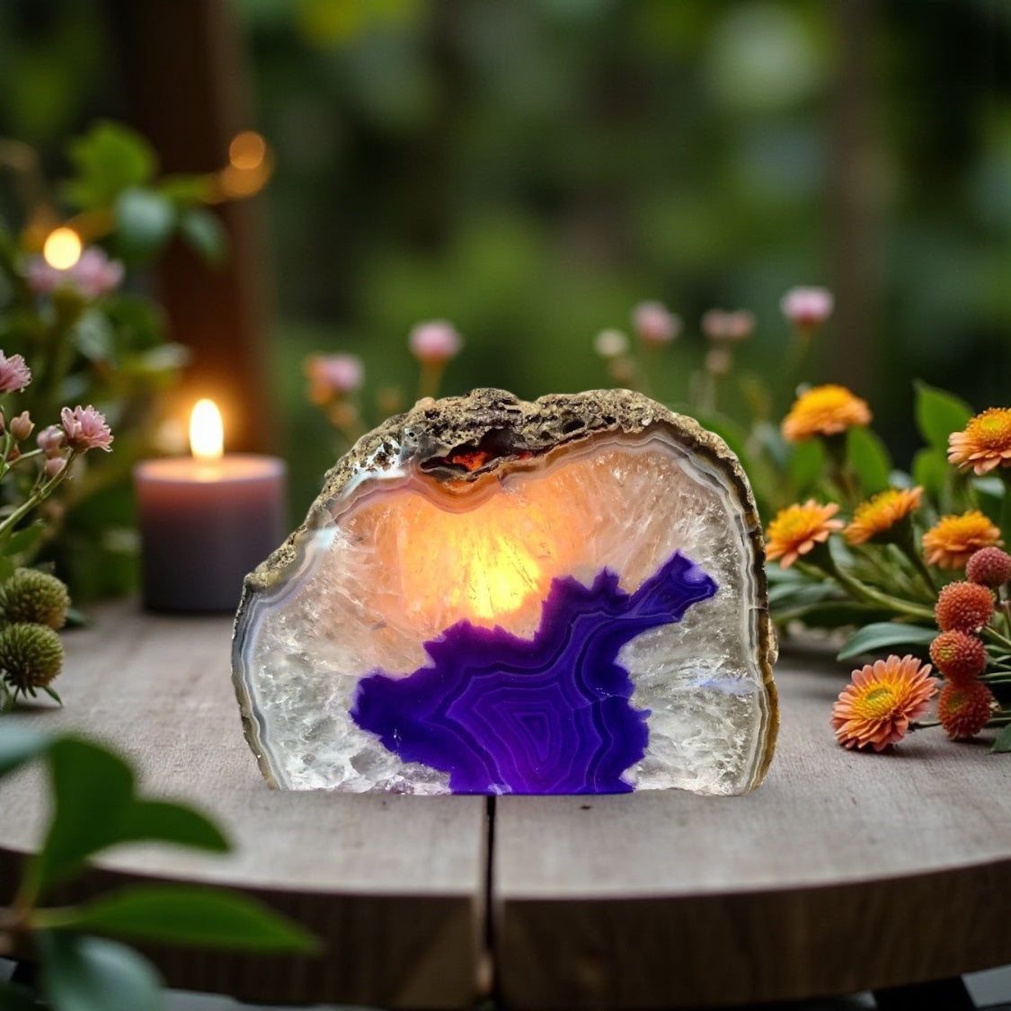 Agate Tea Light Candle Holder