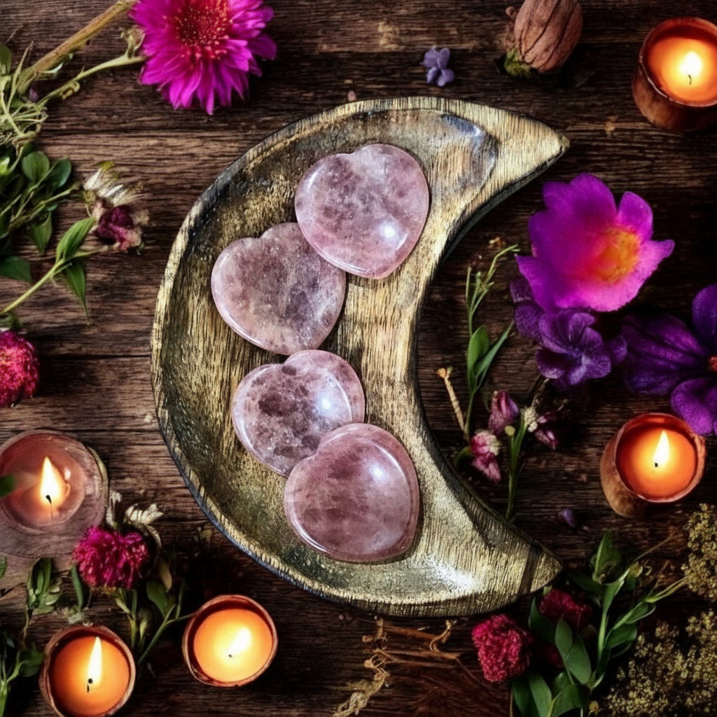 Strawberry Quartz | Heart Worry Stone