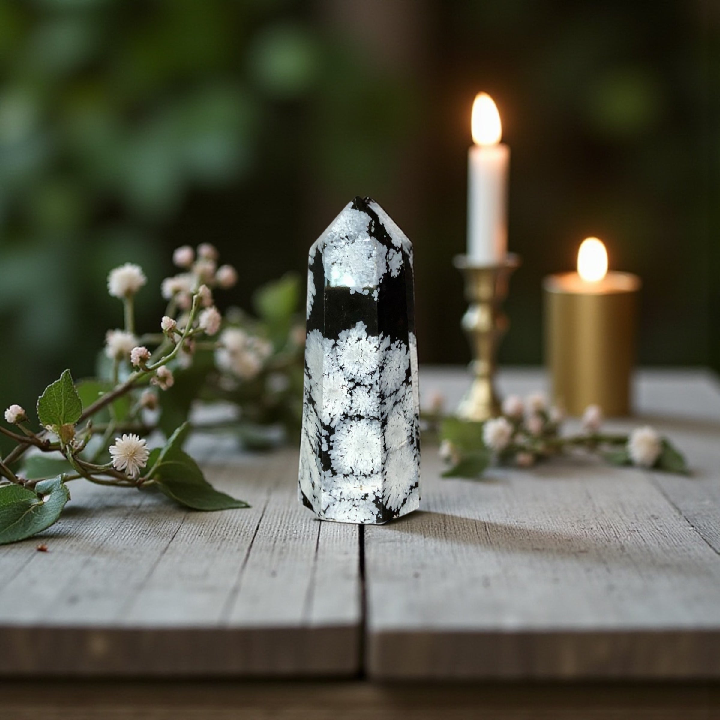Snowflake Obsidian Point