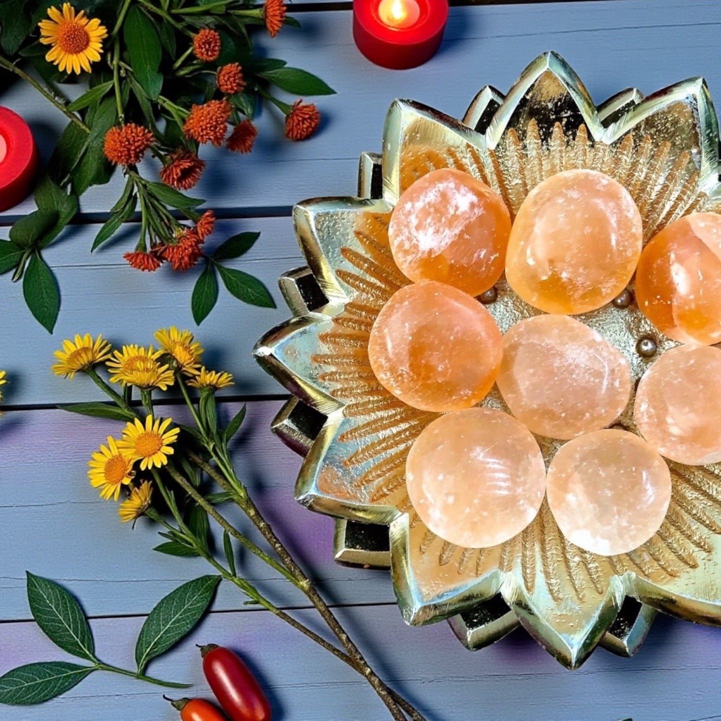 Peach Selenite Tumbles