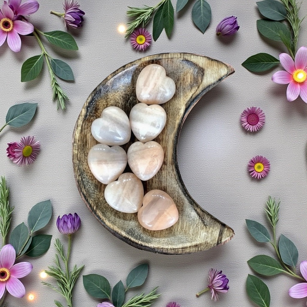 Apricot Agate Heart