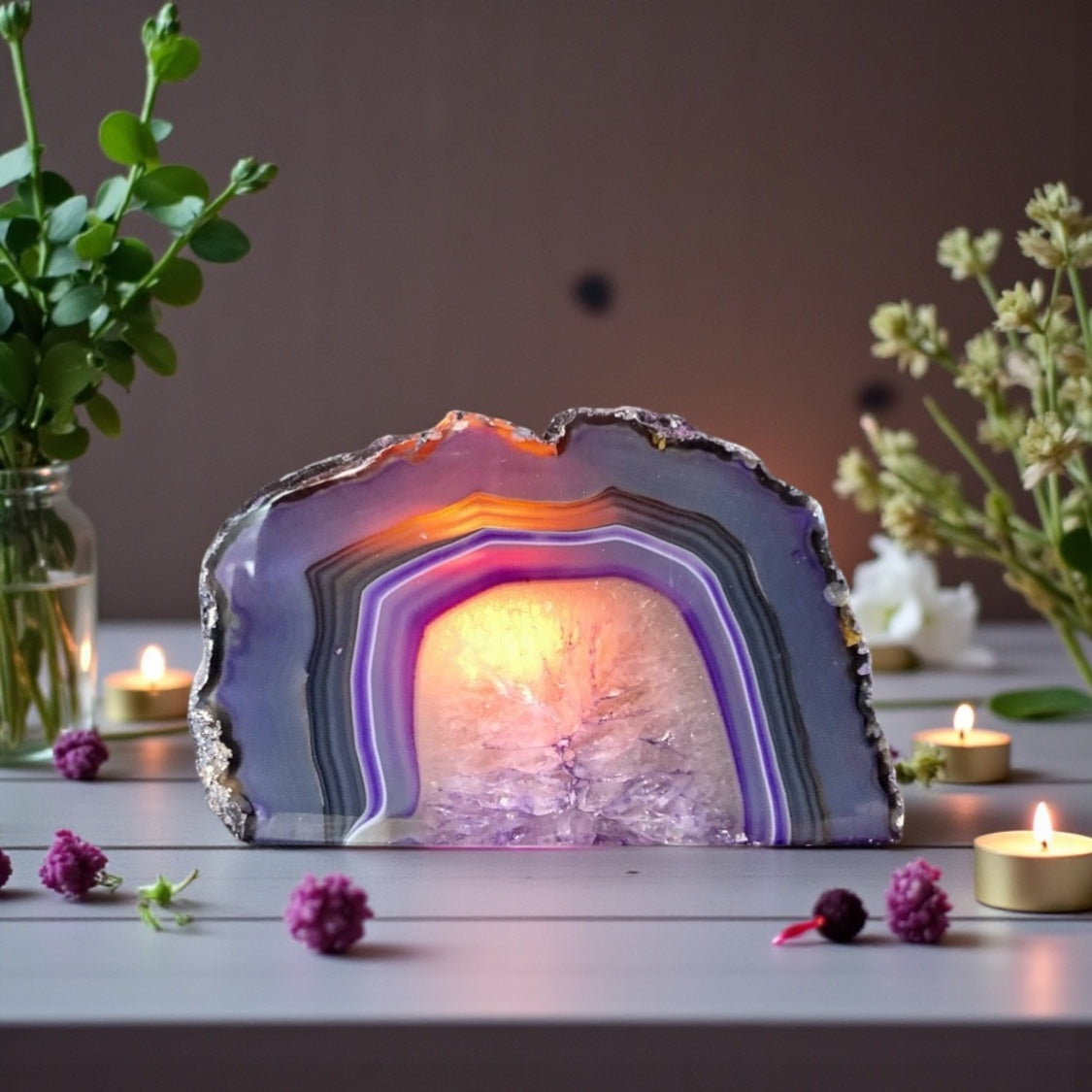 Agate Tea Light Candle Holder