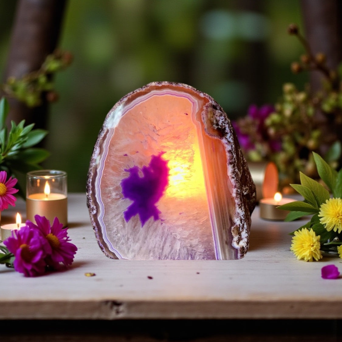 Agate Tea Light Candle Holder