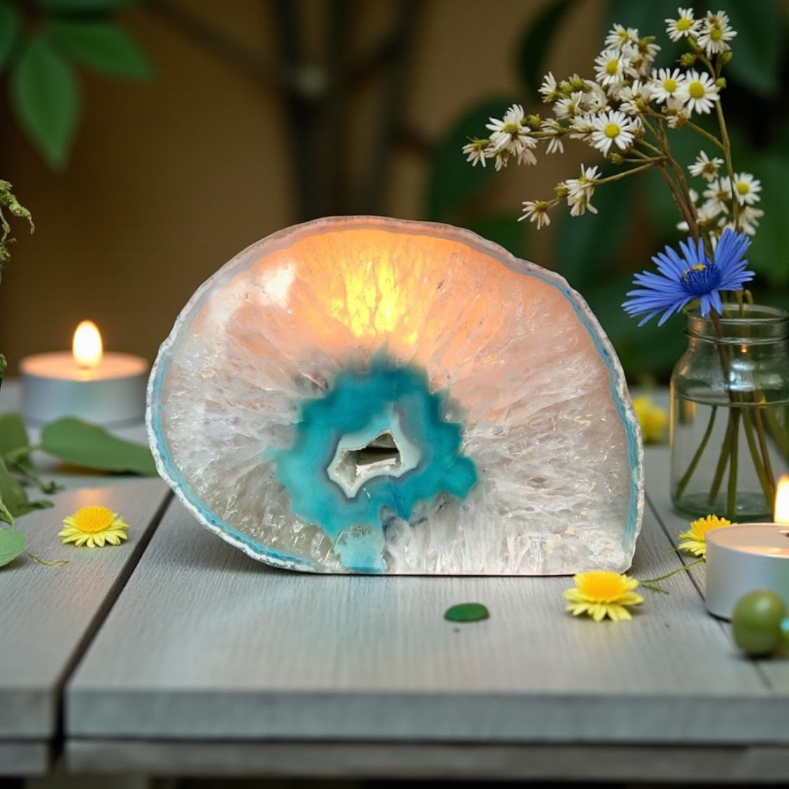 Agate Tea Light Candle Holder