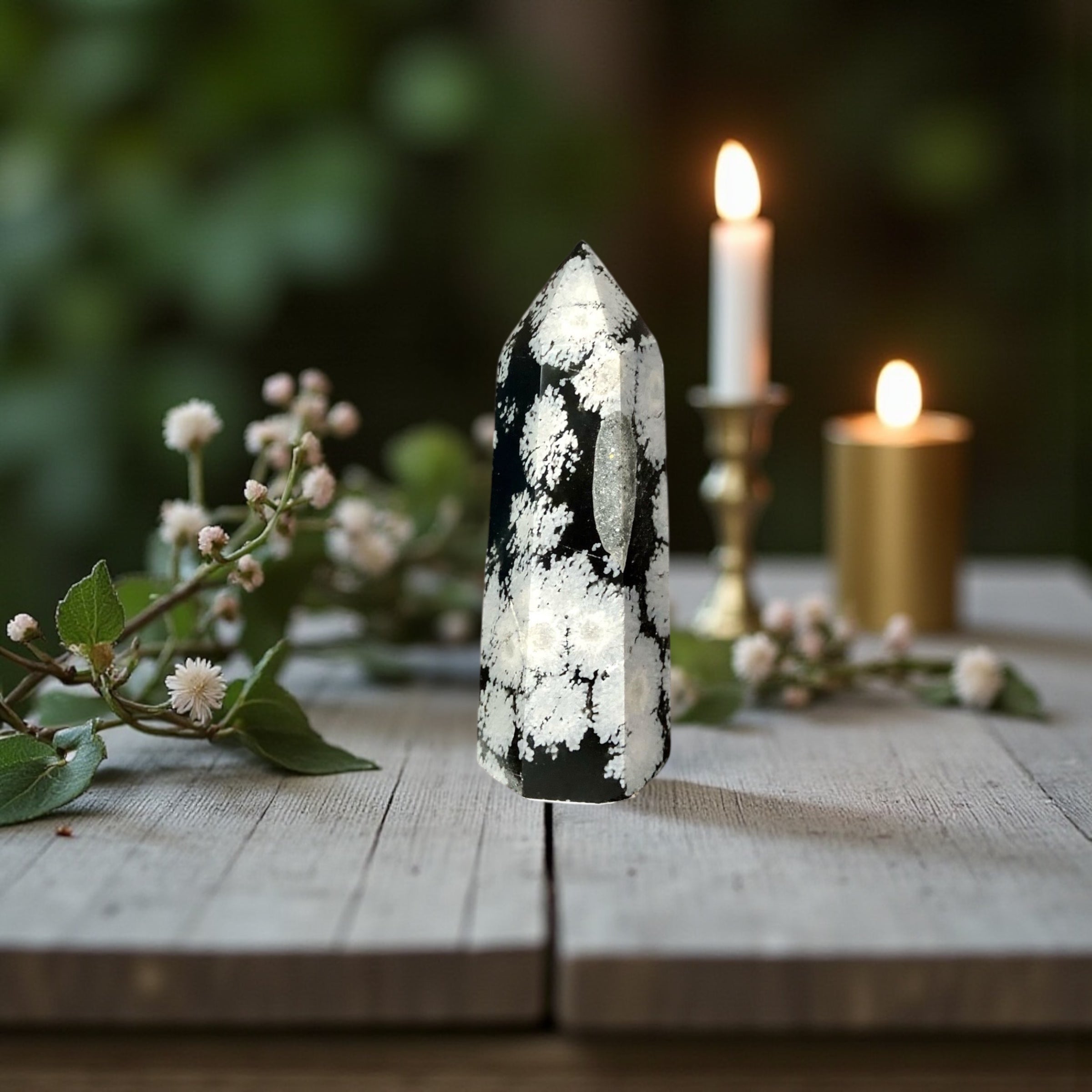 Snowflake Obsidian Point