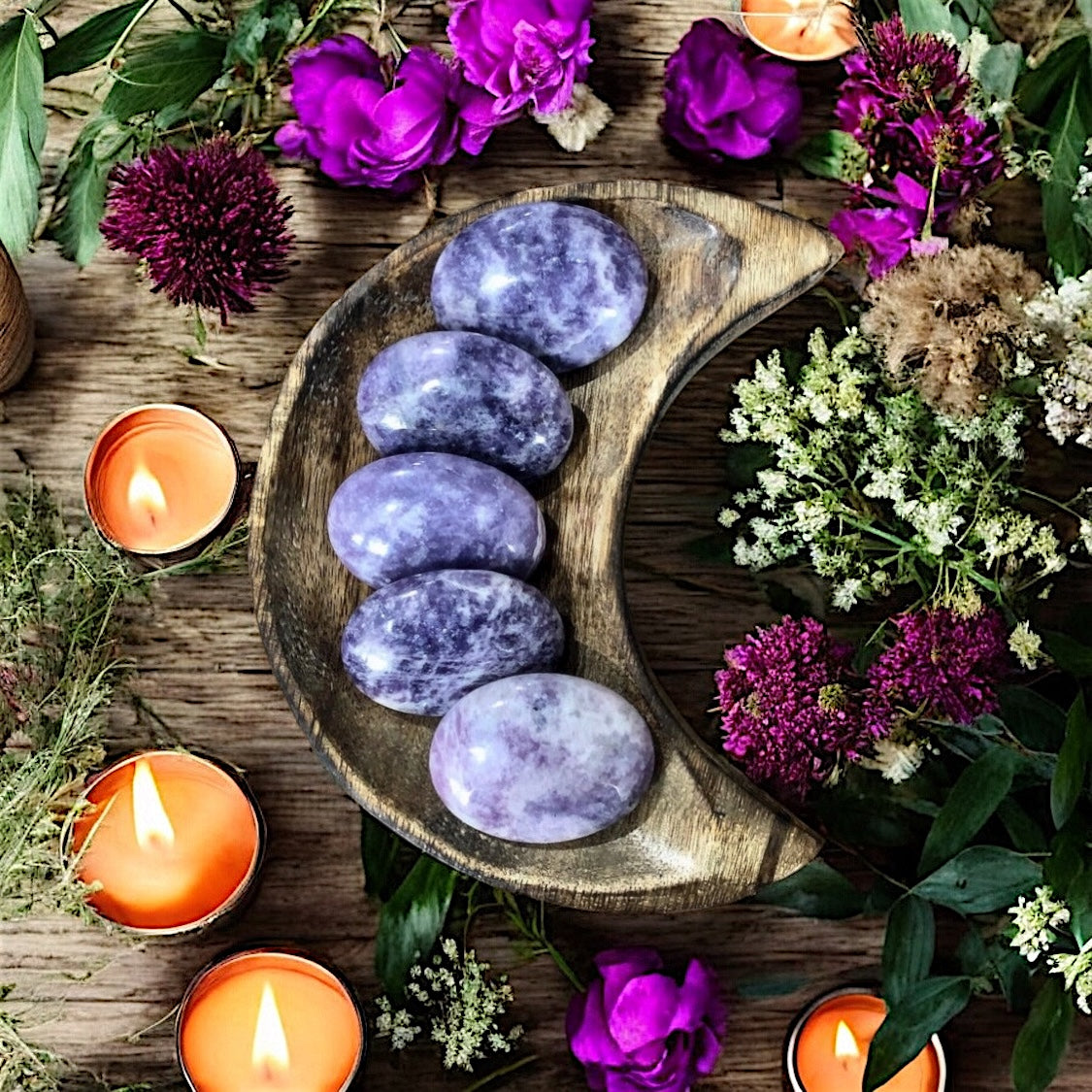 Lepidolite Pillow Palm Stone