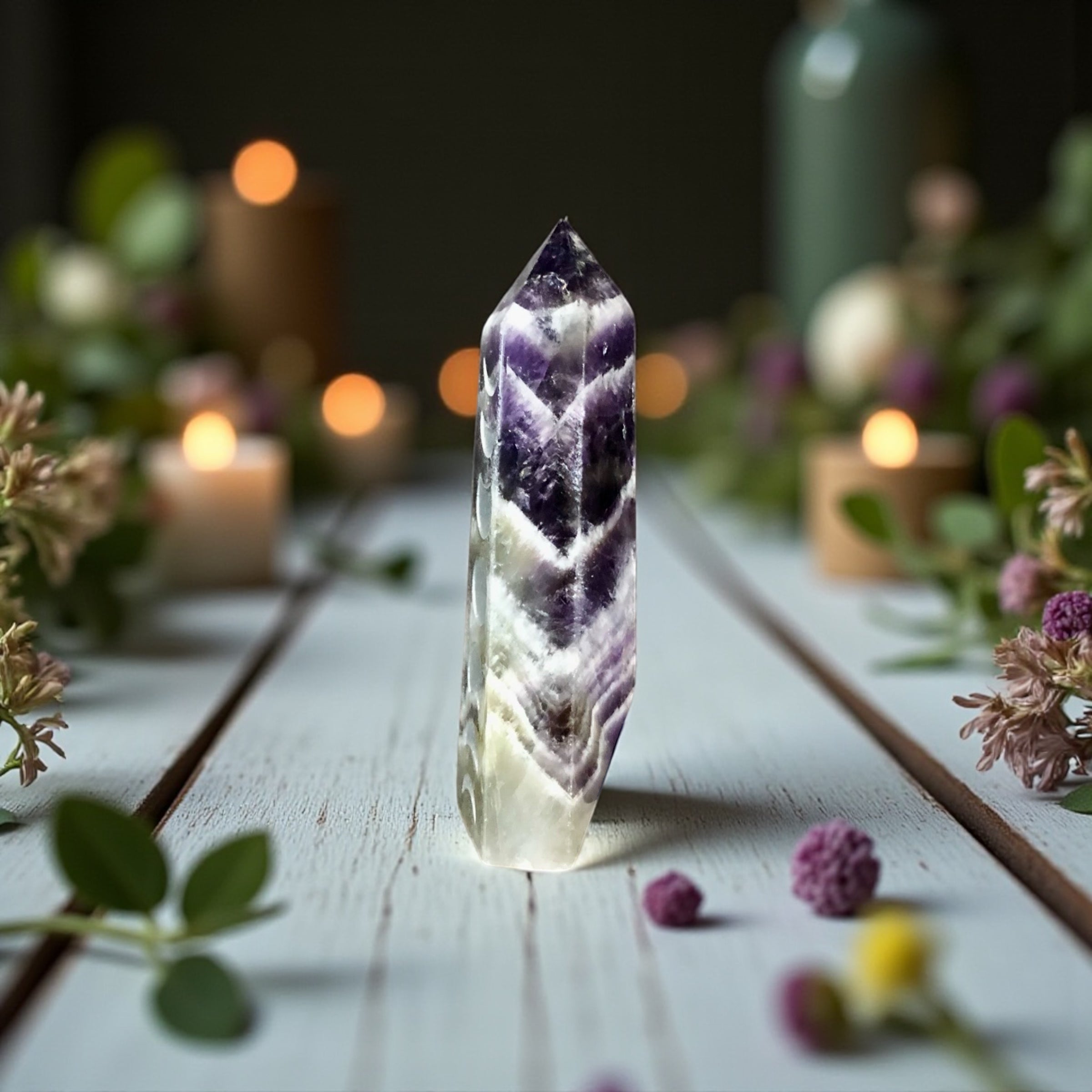 Chevron Amethyst Point | Moon Phase
