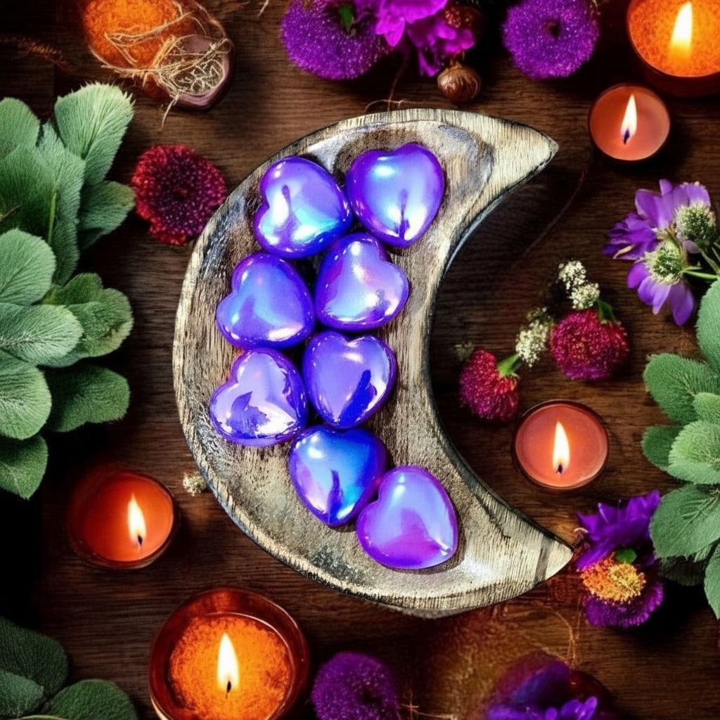 Opalite Aura Heart ~ Lavender