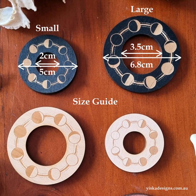 Wooden Sphere Stand | Moon Phase ~ Natural