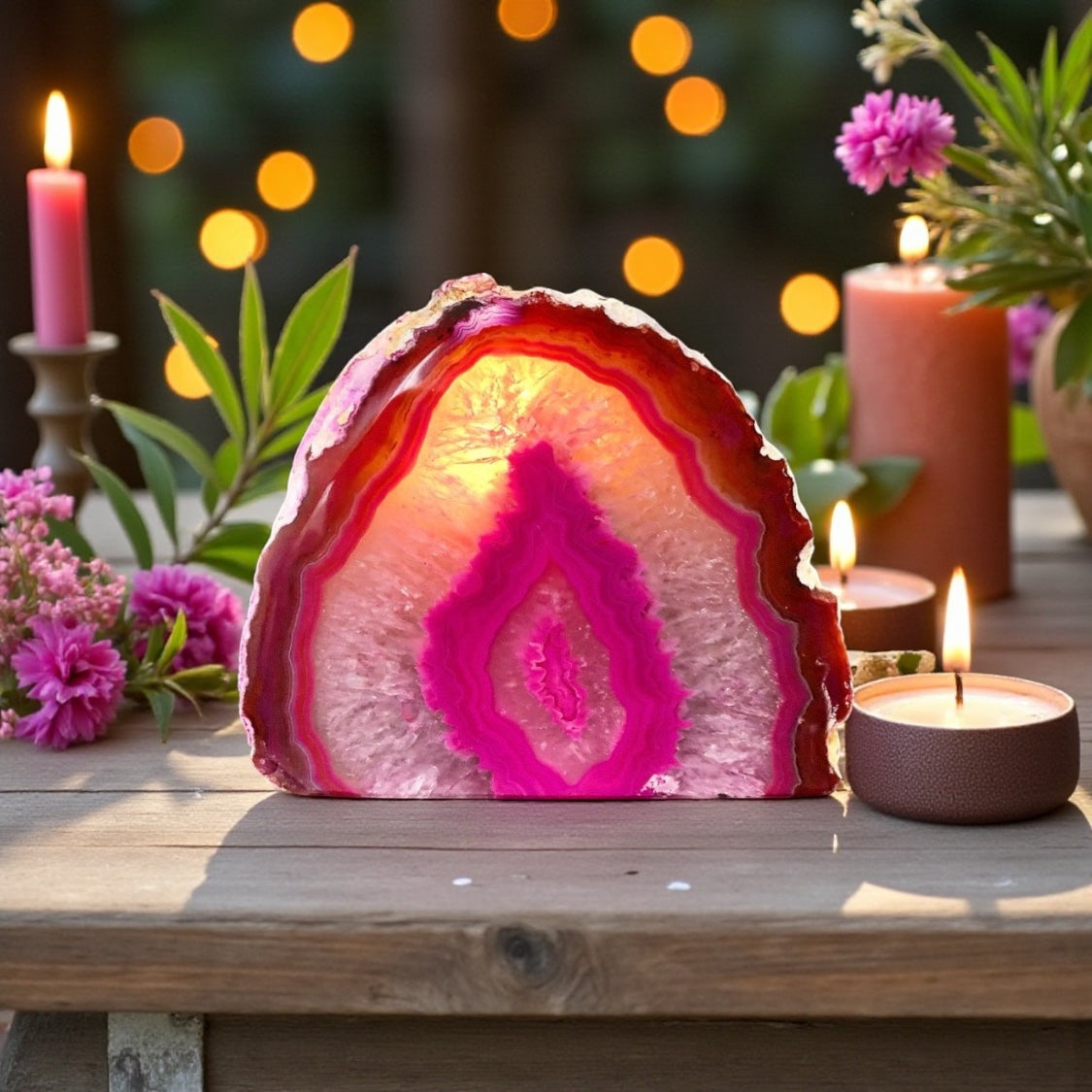 Agate Tea Light Candle Holder