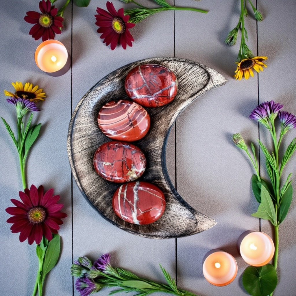Red Jasper Pillow Palm Stone
