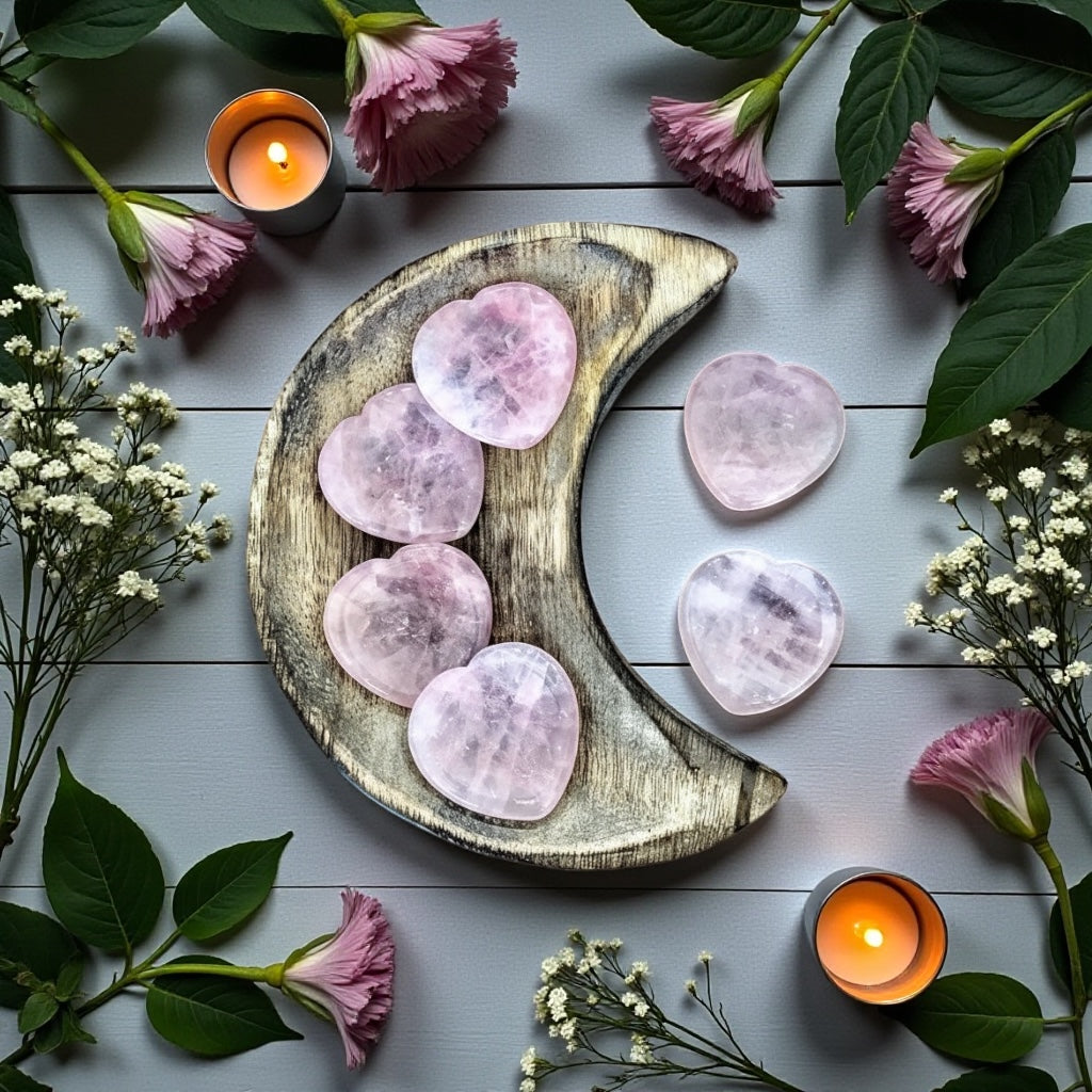 Rose Quartz | Heart Worry Stone