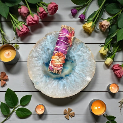 Agate Smudge Dish - Blue