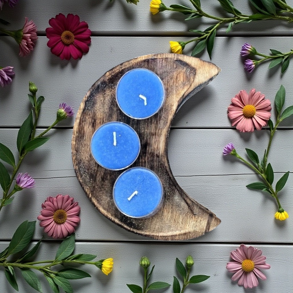 Tealight Candle | Blue Daisy