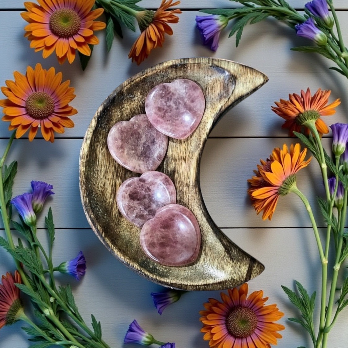 Strawberry Quartz | Heart Worry Stone