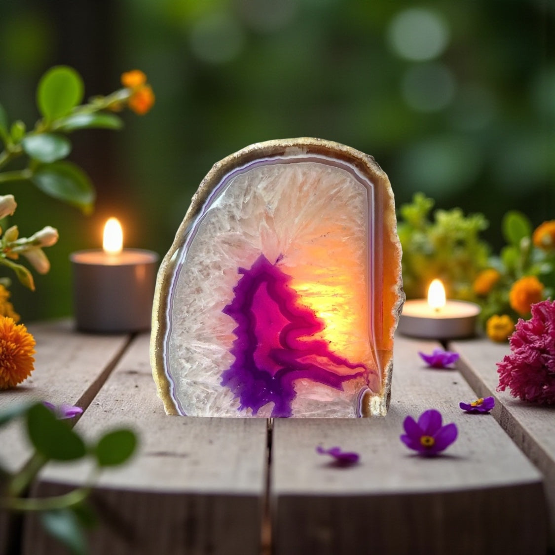 Agate Tea Light Candle Holder