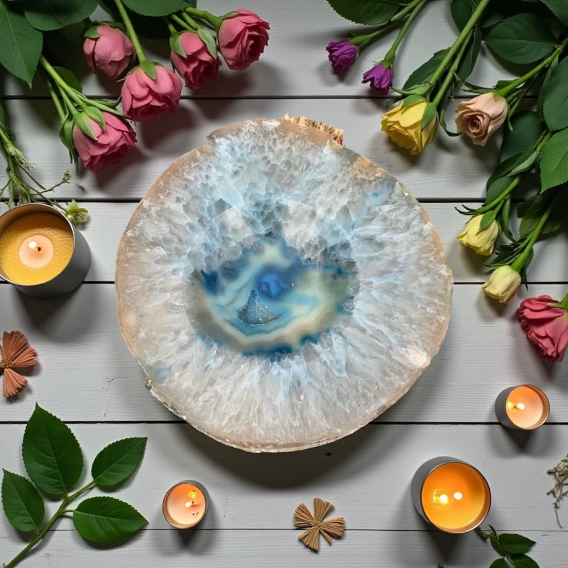 Agate Smudge Dish - Blue