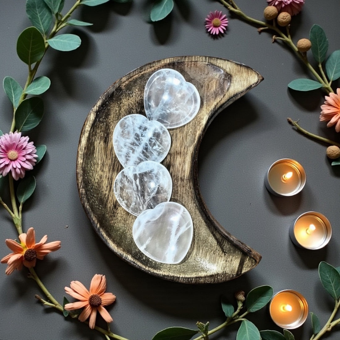 Clear Quartz | Heart Worry Stone