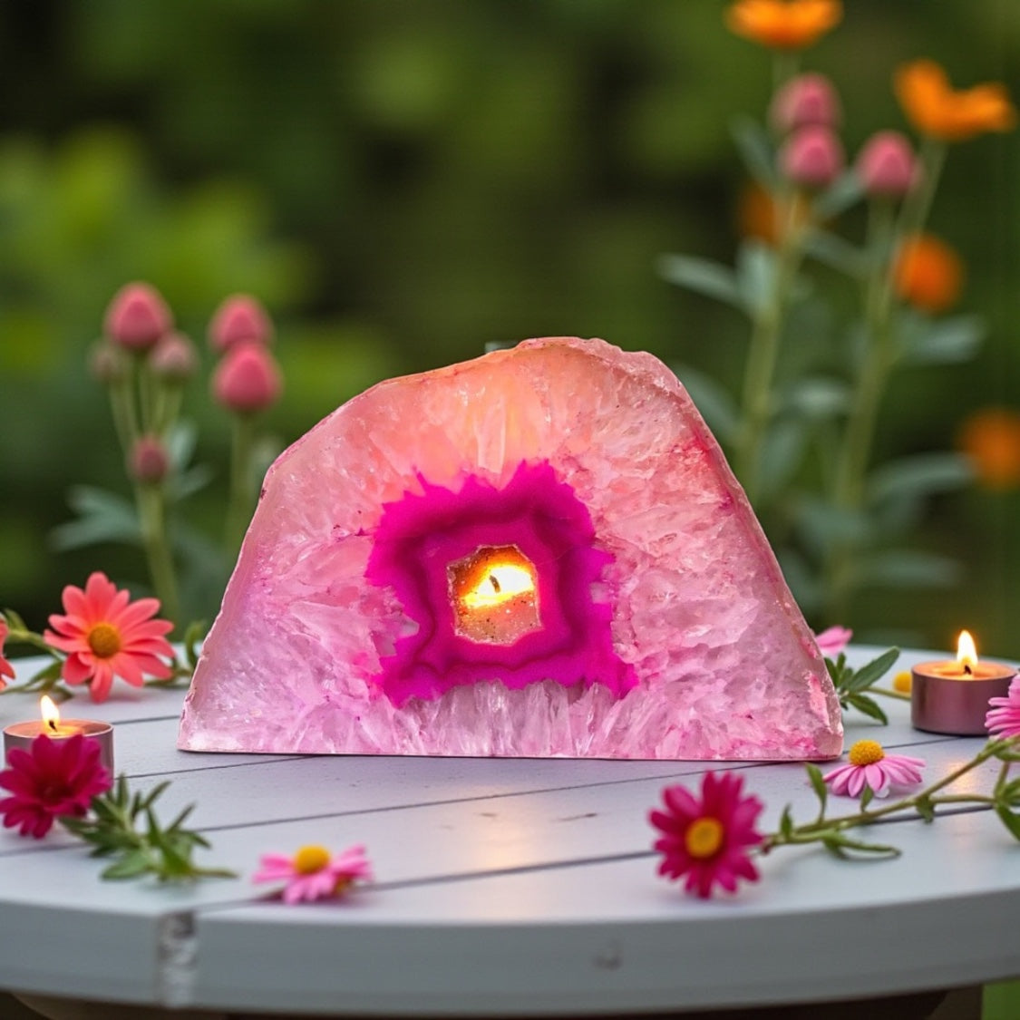 Agate Tea Light Candle Holder