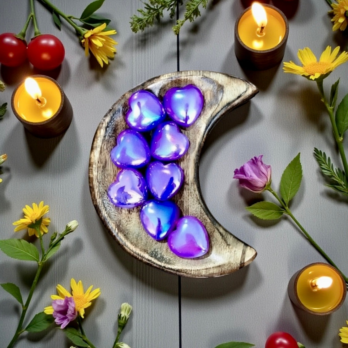 Opalite Aura Heart ~ Lavender