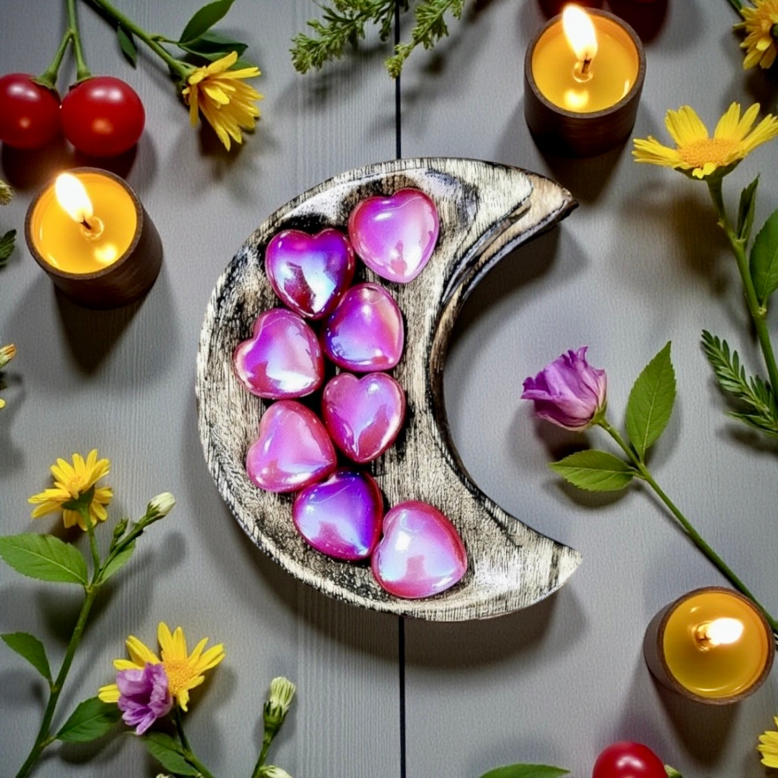 Opalite Aura Heart ~ Sunset