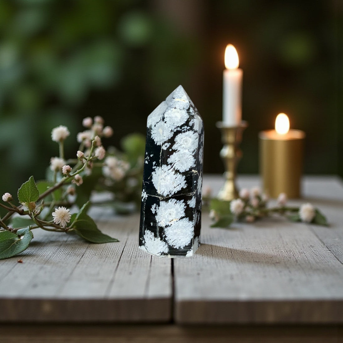 Snowflake Obsidian Point