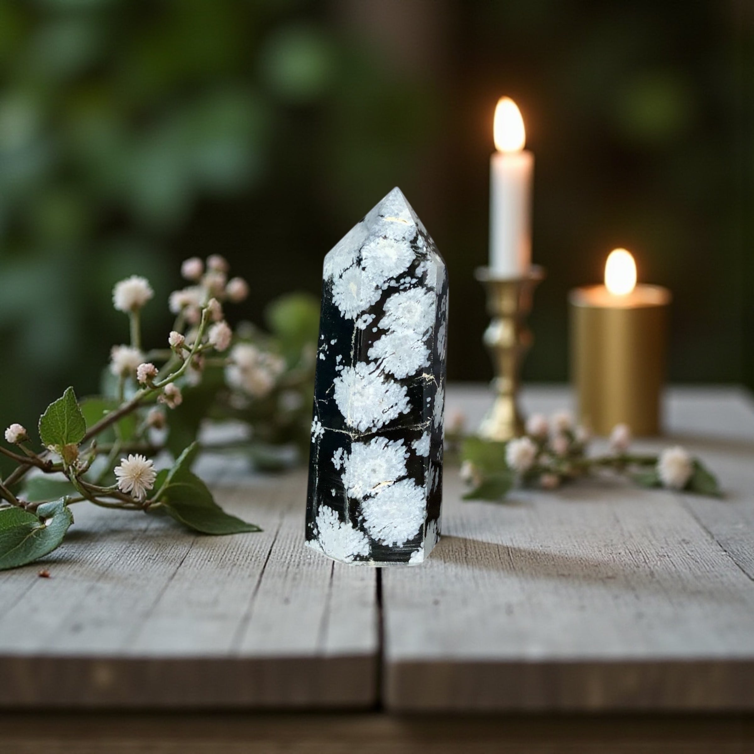 Snowflake Obsidian Point