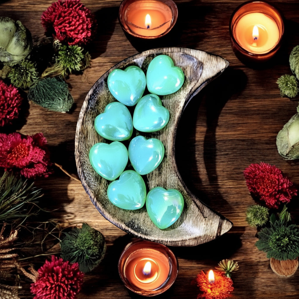 Opalite Aura Heart ~ Lime