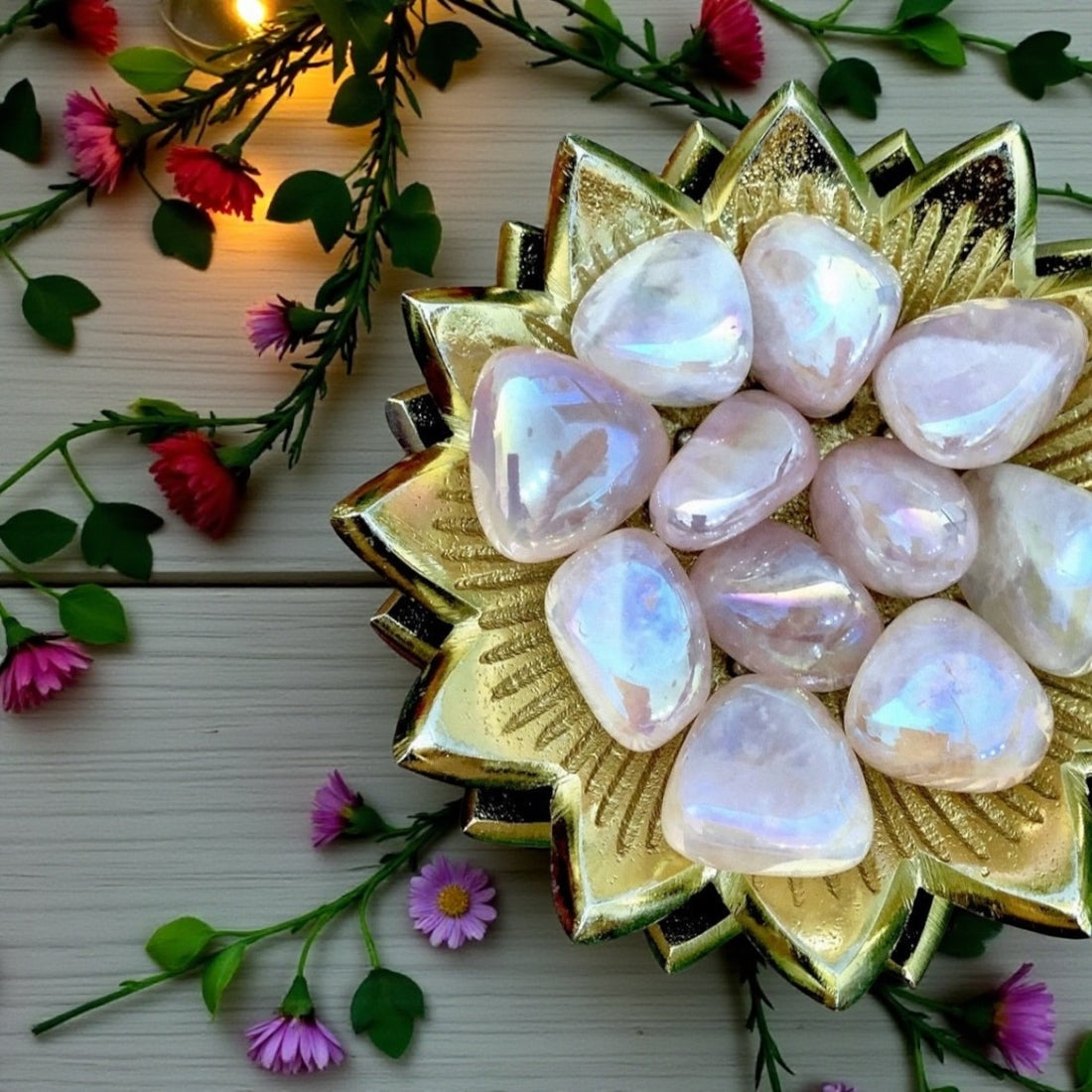 Angel Aura Rose Quartz Tumbles