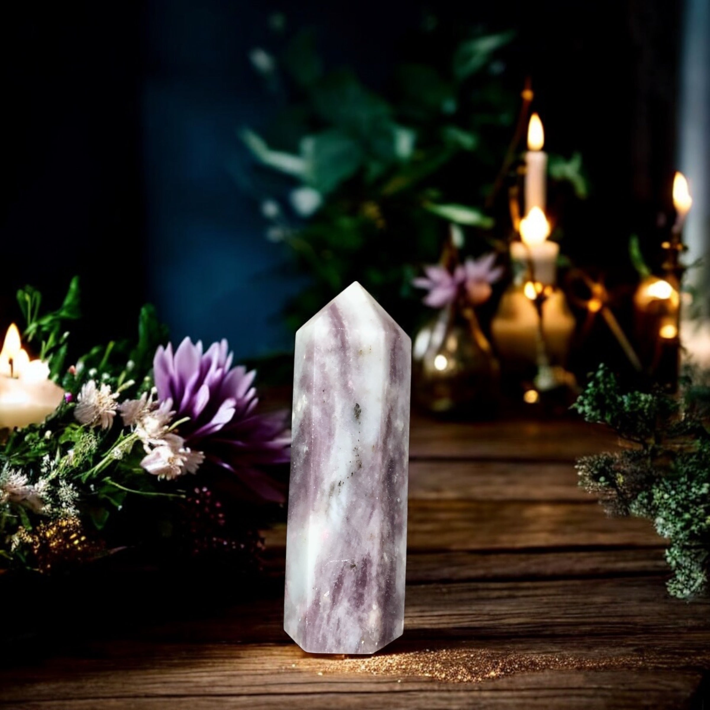 Pink Tourmaline Quartz Point