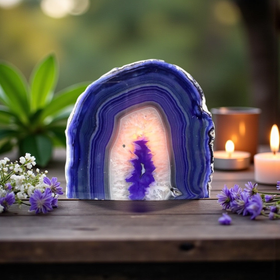 Agate Tea Light Candle Holder