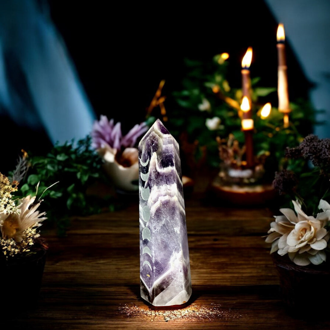 Chevron Amethyst Point | Moon Phase