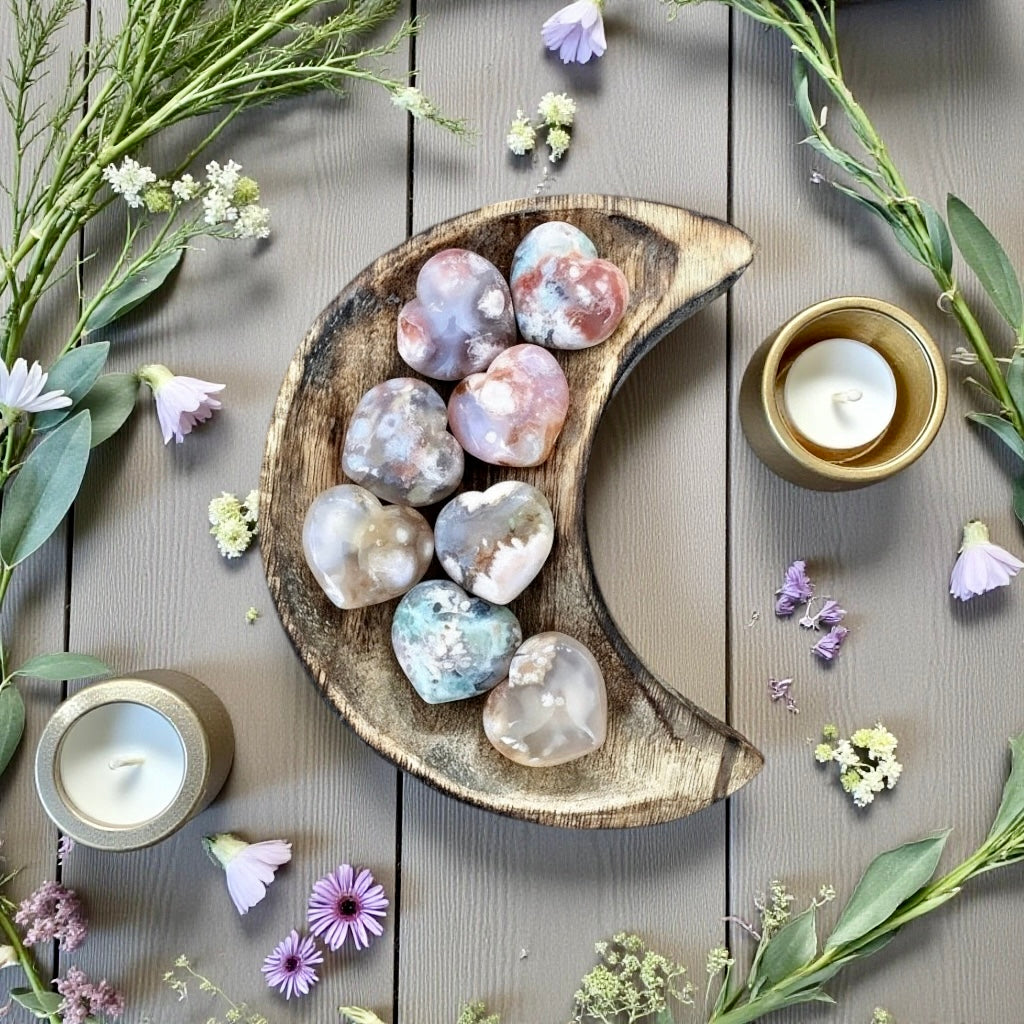 Flower Agate Heart