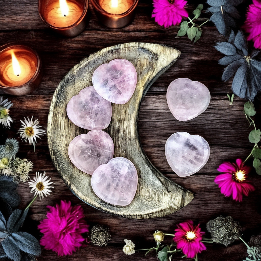 Rose Quartz | Heart Worry Stone