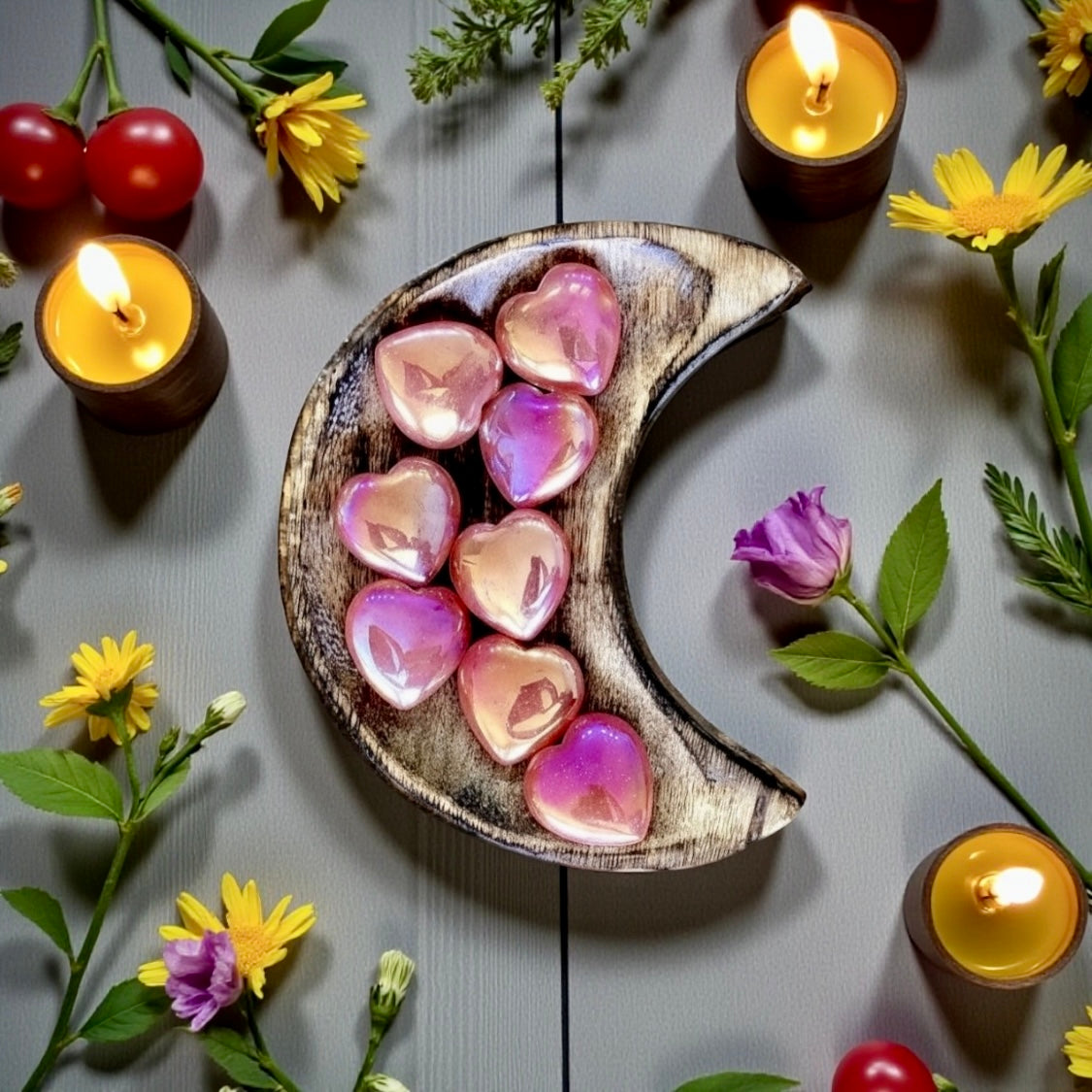 Aura Strawberry Obsidian Heart