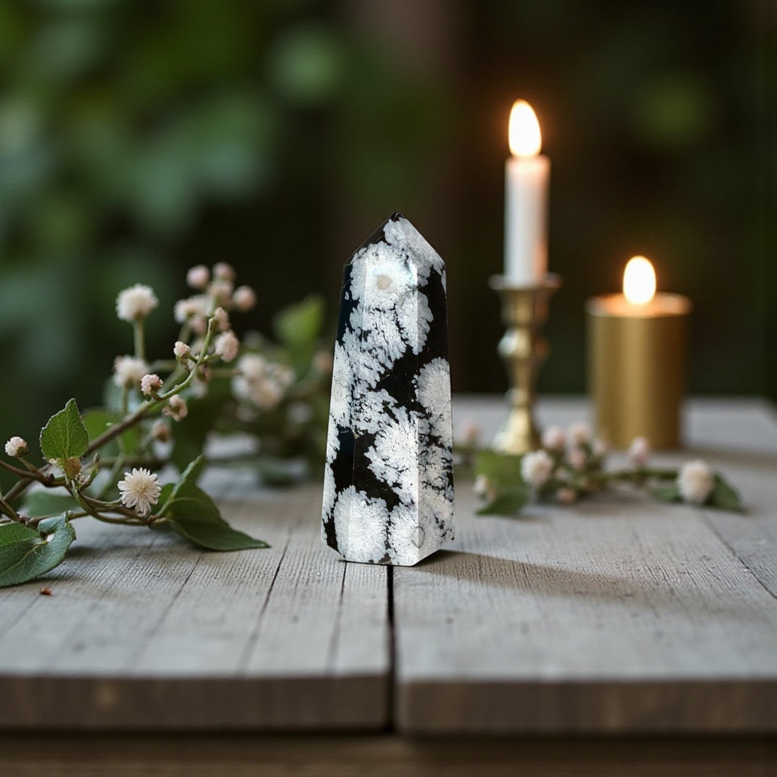 Snowflake Obsidian Point