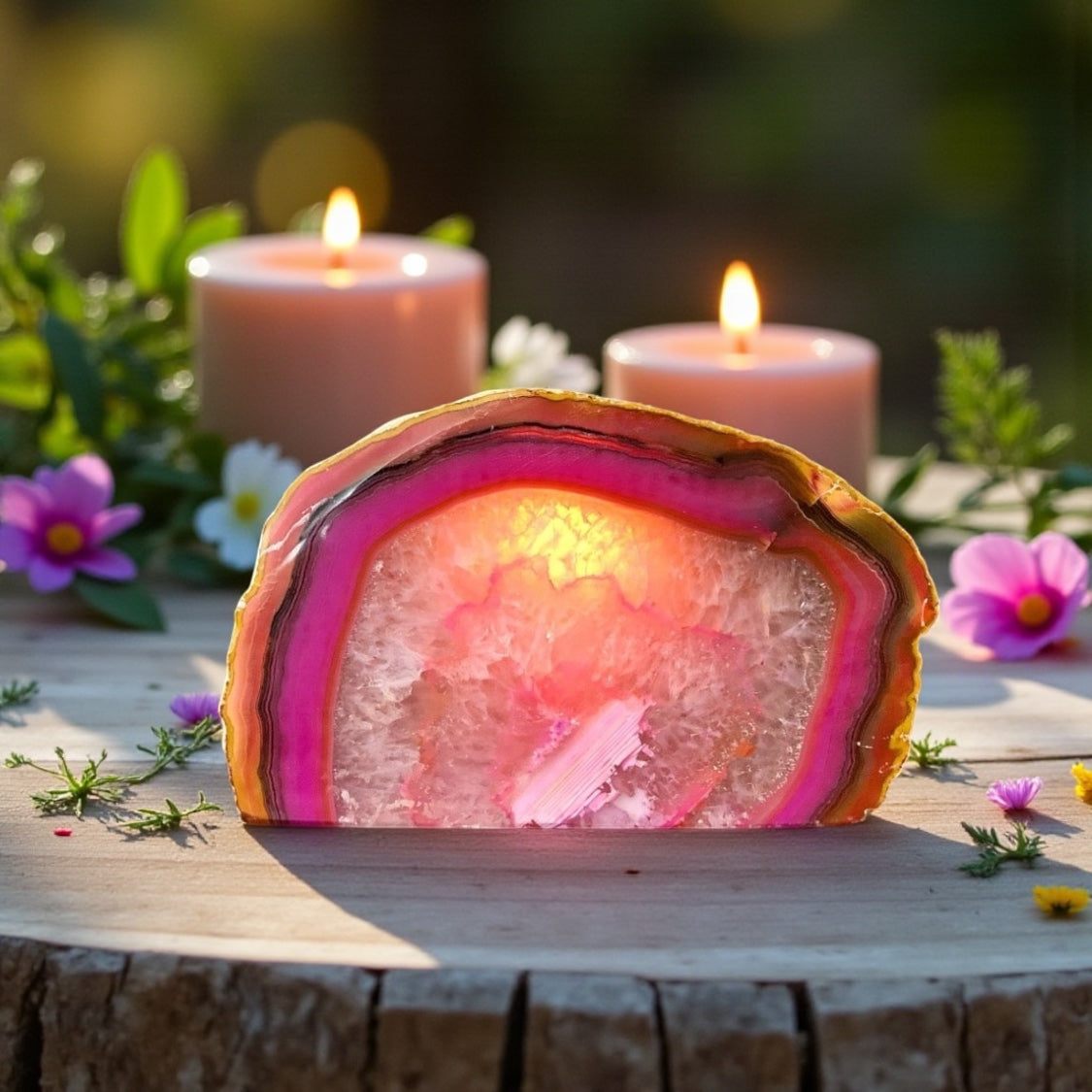 Agate Tea Light Candle Holder
