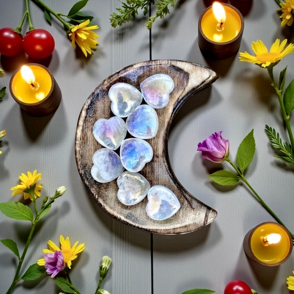 Angel Aura Clear Quartz Heart