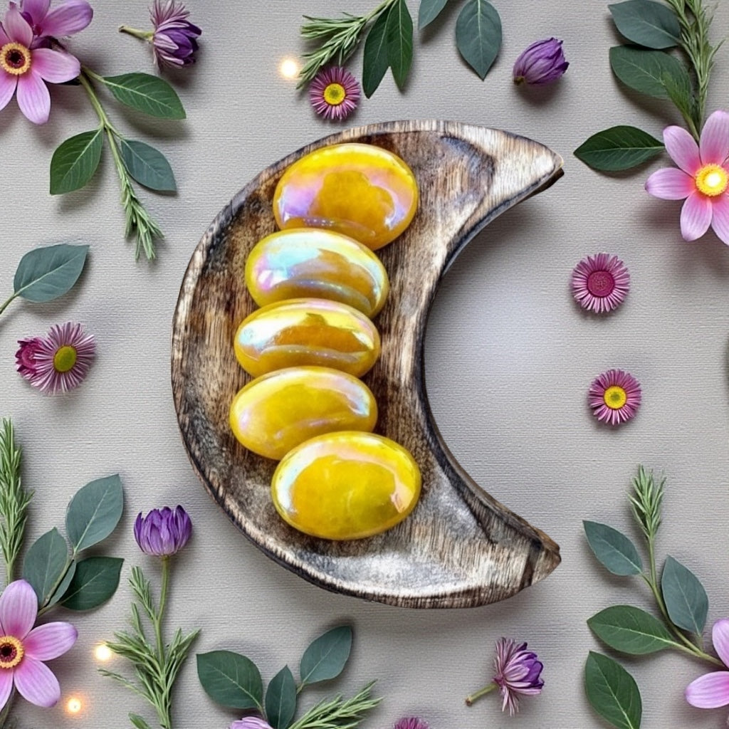 Aura Rose Quartz Pillow Palm Stone | Sunflower