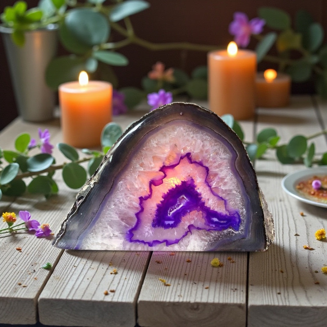 Agate Tea Light Candle Holder