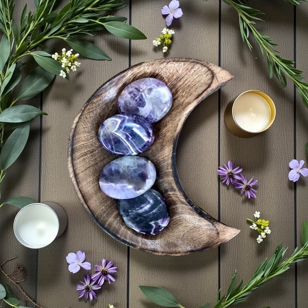 Chevron Amethyst Worry Stone