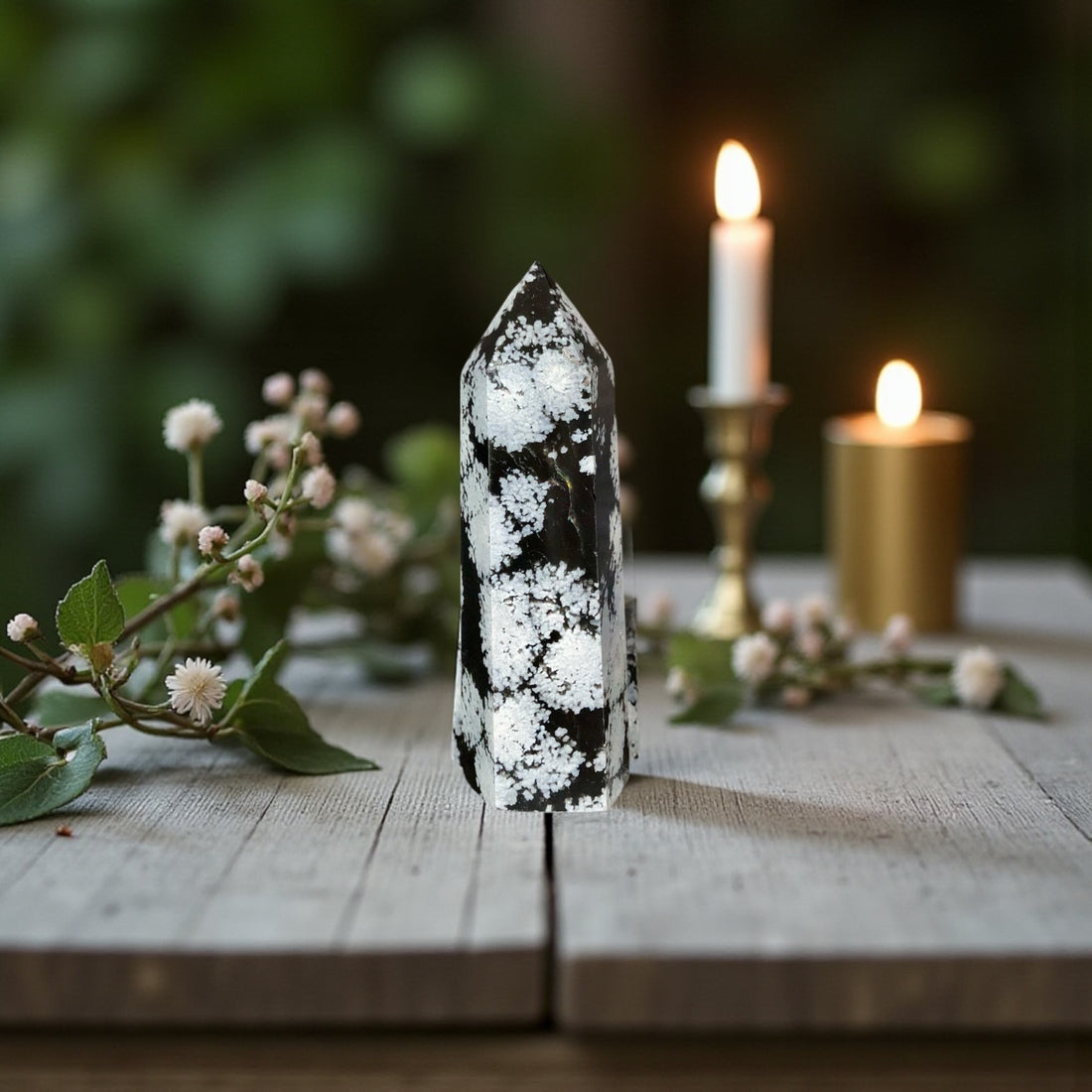 Snowflake Obsidian Point