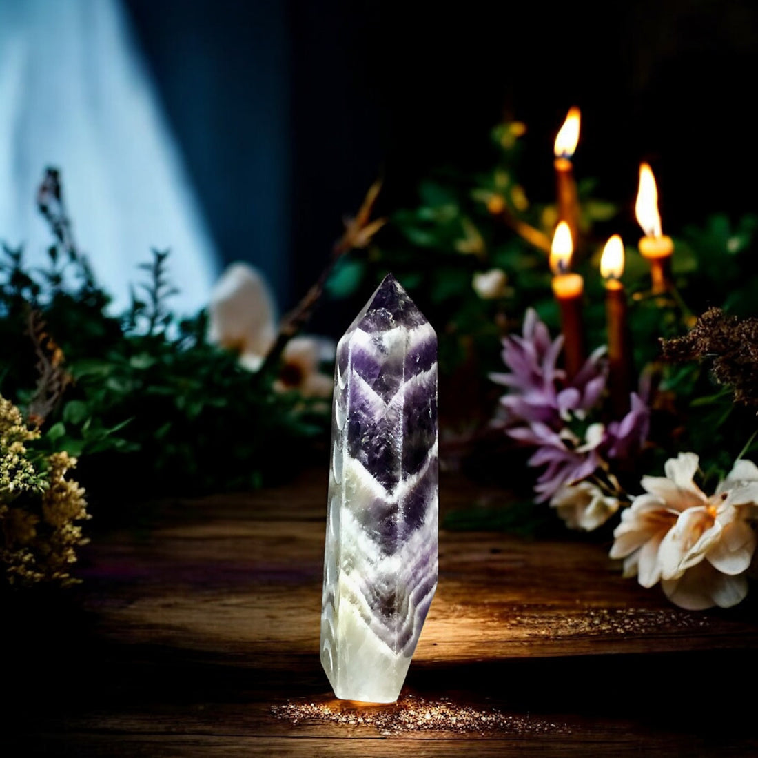 Chevron Amethyst Point | Moon Phase