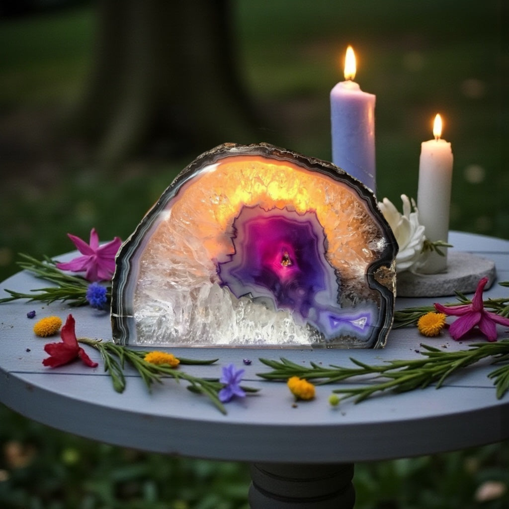 Agate Tea Light Candle Holder