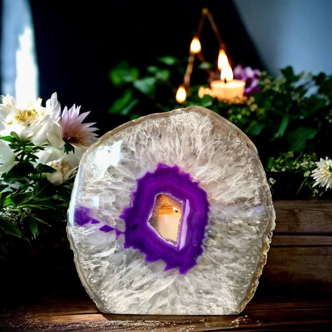 Agate Tea Light Candle Holder