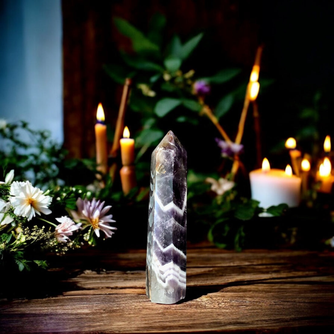 Chevron Amethyst Point | Moon Phase